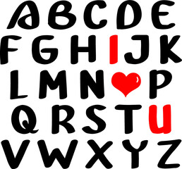 alphabet I love U