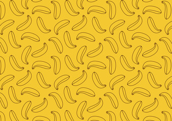 Banana pattern wallpaper. Banana vector. free space for text. copy space.