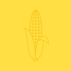 Corn icon on yellow background. Corn logo design.