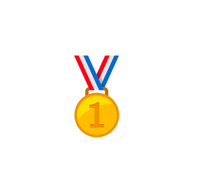 First place medal vector isolated icon. Emoji illustration. Gold medal vector emoticon