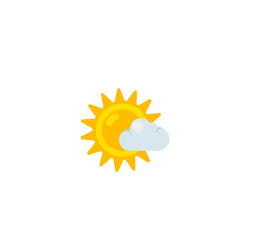 Sun Behind Small Cloud vector isolated icon. Emoji illustration. Sun Behind Cloud vector emoticon