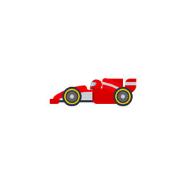 Race car vector isolated icon. Emoji illustration. Fast car vector emoticon