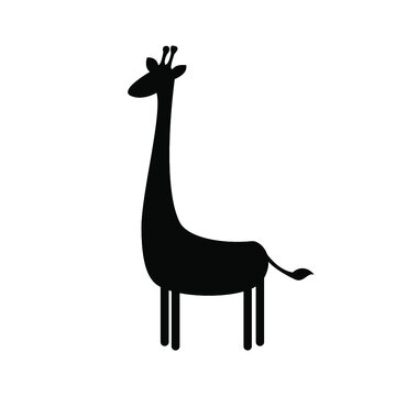 silhouette giraffe isolated on a white background