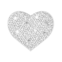 Silver glitter heart isolated on a white background