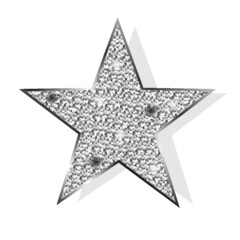 Obraz premium Silver glitter star isolated on a white background