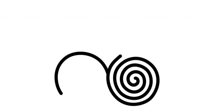 Triskelion Or Triskele Spiral Triangle Symbol self drawing animation. Breton and celtic original triskel sign.