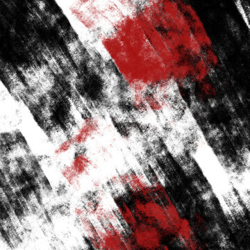 WHITE BACKGROUND WITH RED AND BLACK GRUNGE PAINT STROKES
