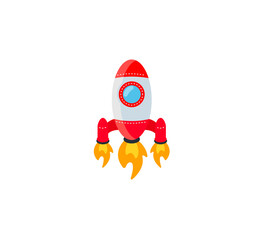Startup Rocket vector isolated icon. Rocket emoji illustration. Rocket vector isolated emoticon