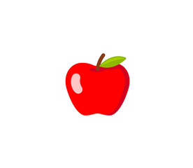 Red apple vector isolated icon. Emoji illustration. Red apple vector emoticon