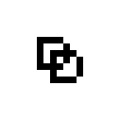 Obraz premium initial letters dd pixel art logo vector
