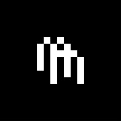 initial letters mm pixel art logo vector