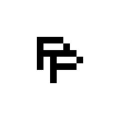 Obraz premium initial letters pp pixel art logo vector