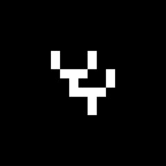 Obraz premium initial letters yy pixel art logo vector