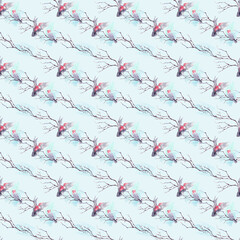 watercolor aussie parrots seamless pattern. Watercolour decoration pattern. Vintage watecolour background. Perfect for wallpaper, fabric design, wrapping paper, digital paper.