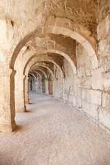 Fototapeta na wymiar ancient roman ruins - archway in Aspendos theater, Turkey