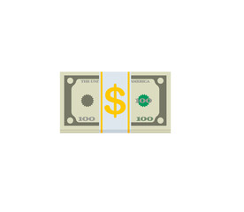 Dollar banknote vector isolated icon. Dollar banknote emoji illustration. Dollar banknote vector isolated emoticon