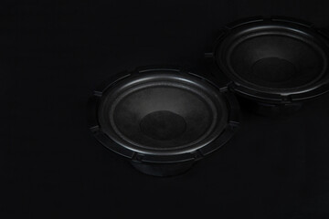 Car acoustics on a black background.Car audio. Car music.