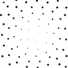 Pattern of black dots on a white background in a circular position	