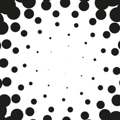 Pattern of black dots on a white background in a circular position	
