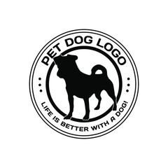 pet dog logo design concept template