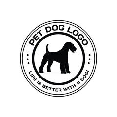 pet dog logo design concept template