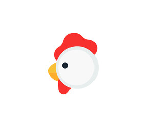Chicken face vector isolated icon. Emoji illustration. Chicken vector emoticon