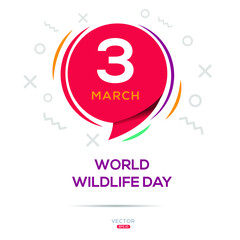 Creative design for (World Wildlife Day), 3 March, Vector illustration.