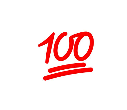 Hundred Points vector isolated icon. Emoji illustration. Perfect score vector emoticon