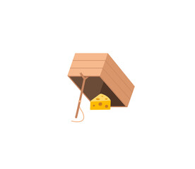 Mousetrap vector isolated icon. Emoji illustration. Mouse trap vector emoticon - obrazy, fototapety, plakaty