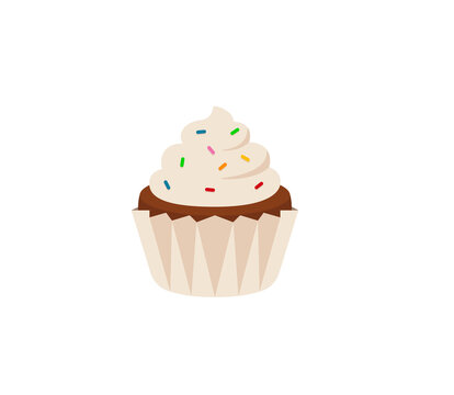 Cupcake vector isolated icon. Emoji illustration. Muffin vector emoticon