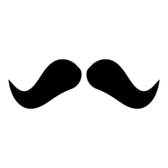 Mustache Flat Icon Isolated On White Background