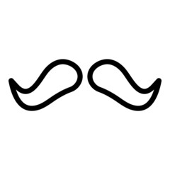 Mustache Flat Icon Isolated On White Background