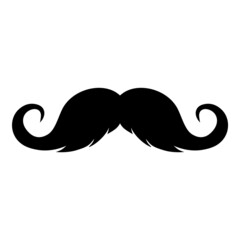 Mustache Flat Icon Isolated On White Background