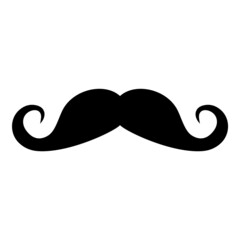 Mustache Flat Icon Isolated On White Background
