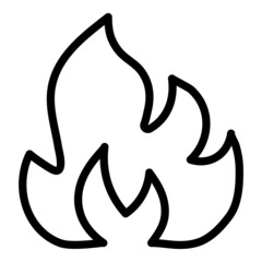 Flame Bonfire Flat Icon Isolated On White Background