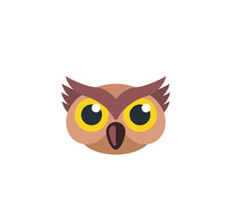 Owl face vector isolated icon. Emoji illustration. Owl vector emoticon