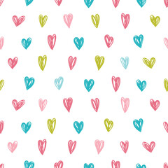 Seamless background with hearts.
