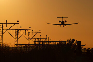 people watching planes land