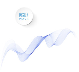 Abstract vector background, transparent waved lines for brochure, website, flyer design. Blue smoke wave.