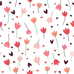 Simple seamless background with tulips.