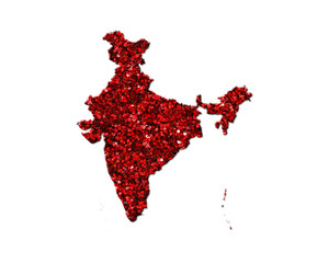 Indian Map India Red Glitter Icon Logo Symbol illustration