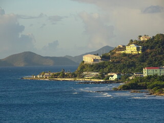 Fototapeta premium Tortola coastline with ocean and blue sky