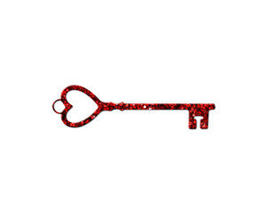 Vintage Retro Key Red Glitter Icon Logo Symbol illustration