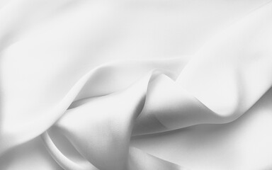 Naklejka na ściany i meble White satin silk, elegant fabric for backgrounds