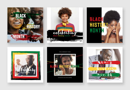 Black History Month Layouts for Social Media Posts