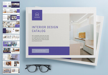 Interior Design Catalog with Periwinkle Blue Accents