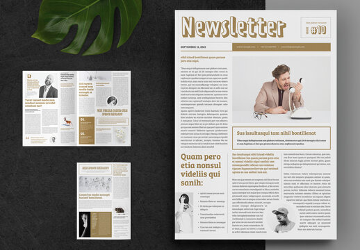 Newsletter Layout with Golden Accents