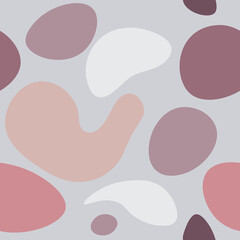 Abstract pattern. Trendy seamless background with abstract smooth shapes. Blobs on pastel colored background. Vector repeat illustration