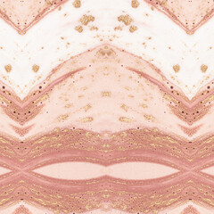Fototapeta premium Beautiful coral ornament. Natural Pattern. Luxury unique painting. Ornament. Marble texture. Trendy art with golden powder. 