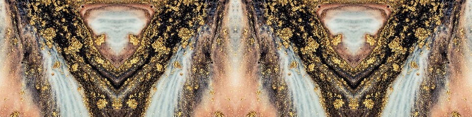 Beautiful coral ornament. Natural Pattern. Luxury unique painting. Ornament. Marble texture. Trendy art with golden powder. 